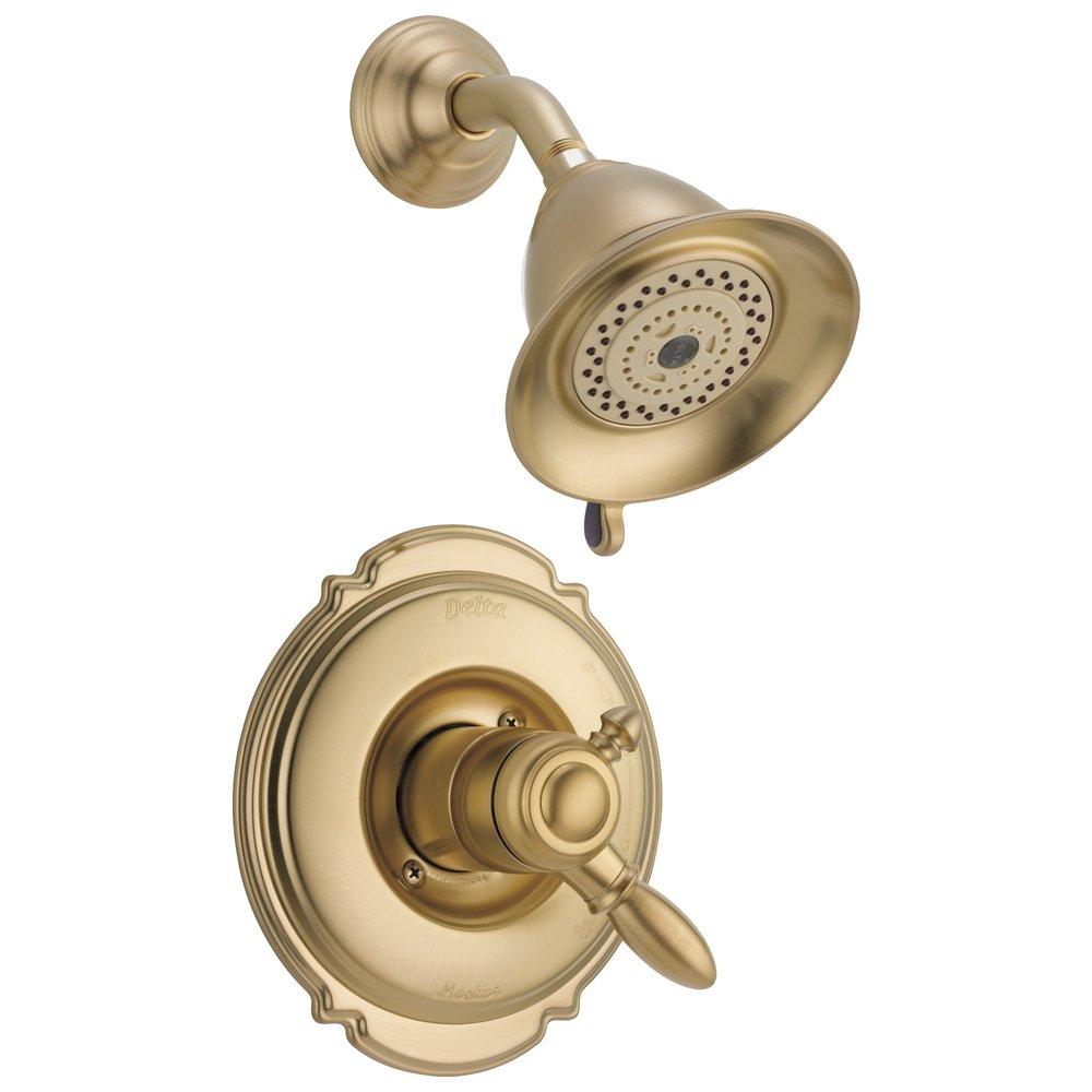 Delta Faucet Champagne Bronze 2.5 gpm Shower Trim Kit with Single Lever Handle and 2-Function Showerhead (Trim Only) 