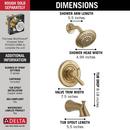 Delta Faucet Brilliance Champagne Bronze Two Handle Multi Function Bathtub & Shower Faucet (Trim Only) 