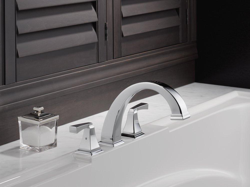 Delta Faucet Brilliance Champagne Bronze Two Handle Roman Tub Faucet (Trim Only) 