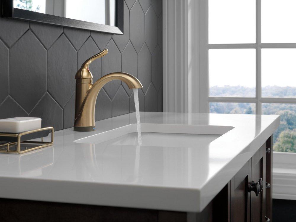 Delta Faucet Brilliance Champagne Bronze Single Handle Centerset Sensor Bathroom Sink Faucet 