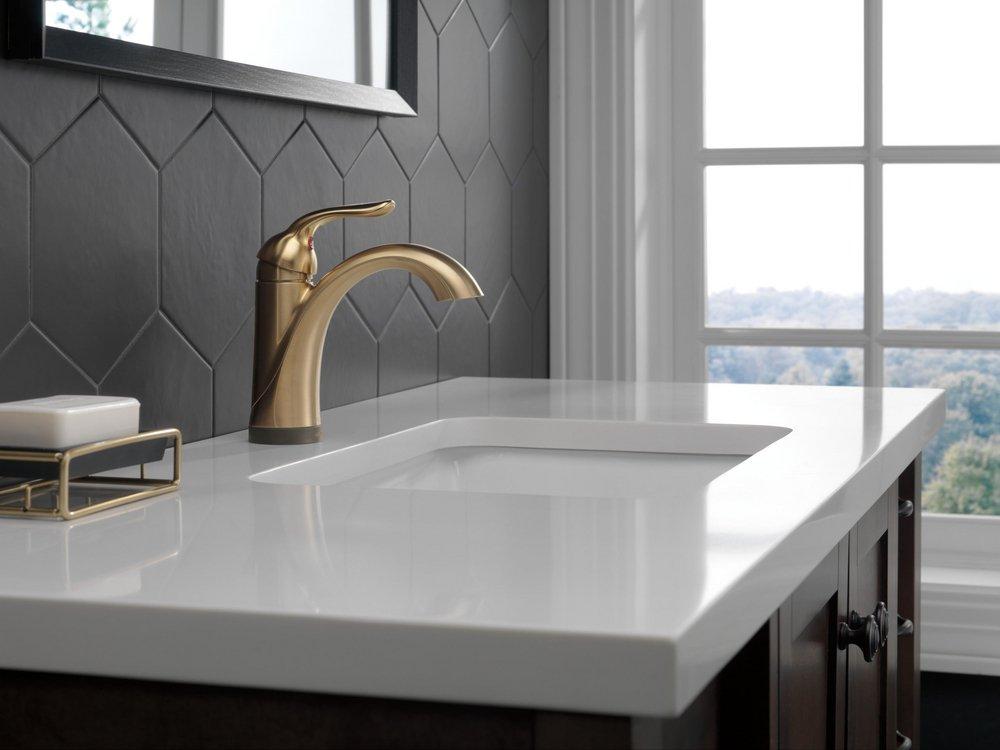 Delta Faucet Brilliance Champagne Bronze Single Handle Centerset Sensor Bathroom Sink Faucet 