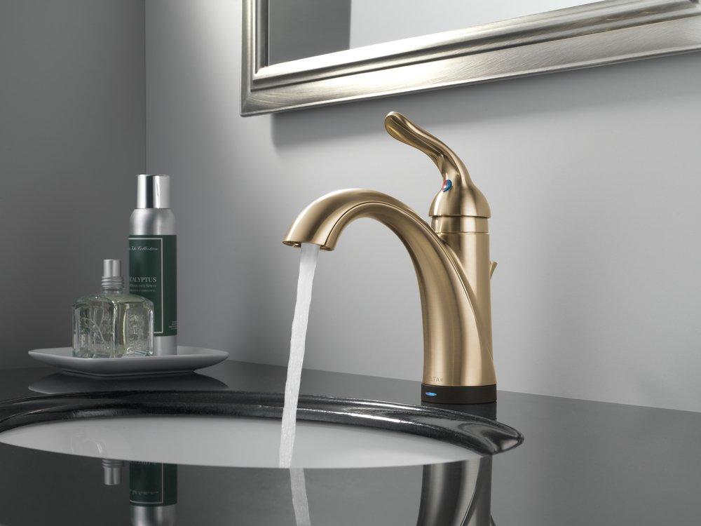 Delta Faucet Brilliance Champagne Bronze Single Handle Centerset Sensor Bathroom Sink Faucet 