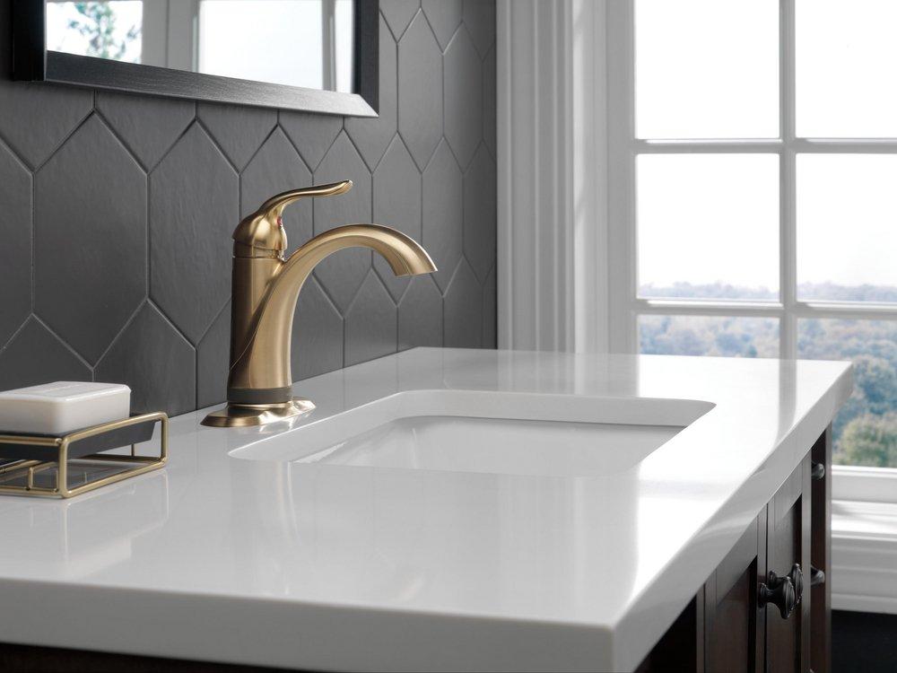 Delta Faucet Brilliance Champagne Bronze Single Handle Centerset Sensor Bathroom Sink Faucet 