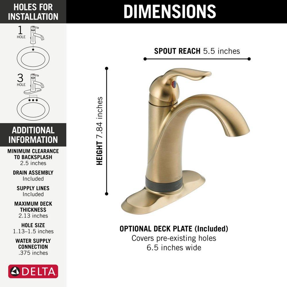 Delta Faucet Champagne Bronze Single Handle Centerset Bathroom Sink Faucet 