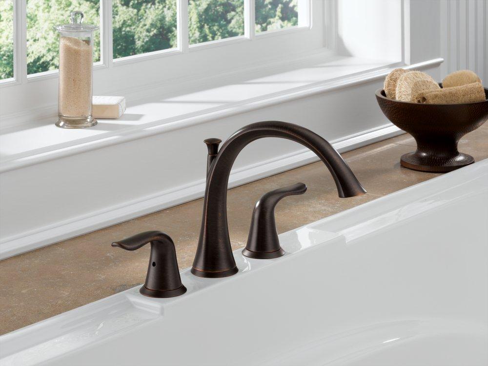 Delta Faucet Champagne Bronze Two Handle Roman Tub Faucet Trim Only 