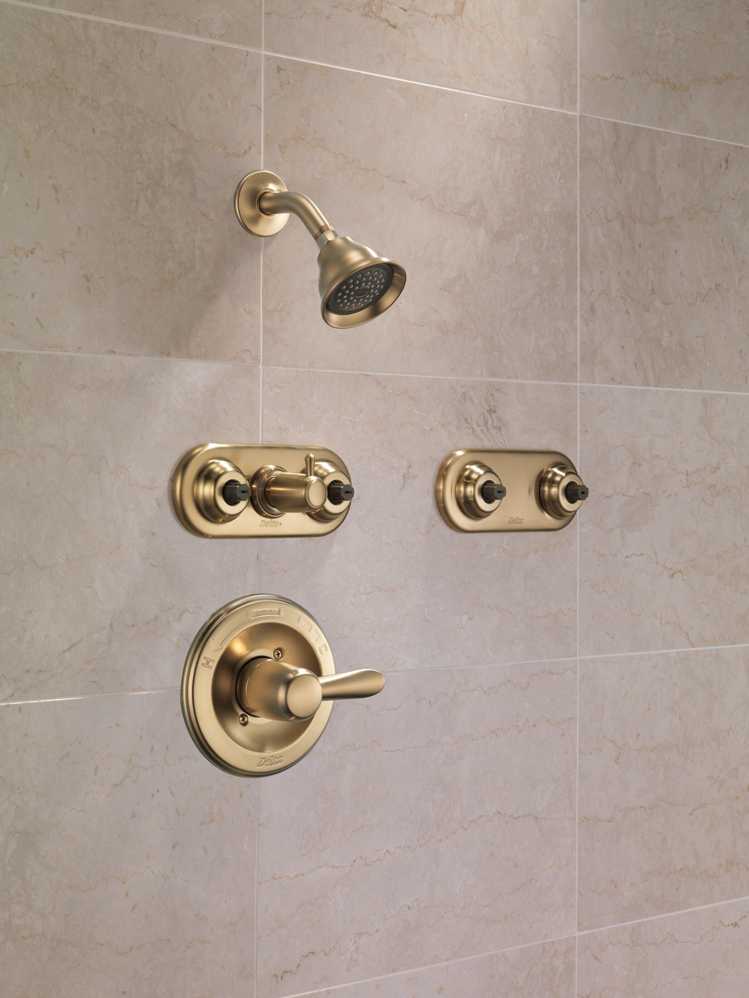 Delta Faucet Brilliance Champagne Bronze Single Handle Multi Function Shower Faucet (Trim Only) 