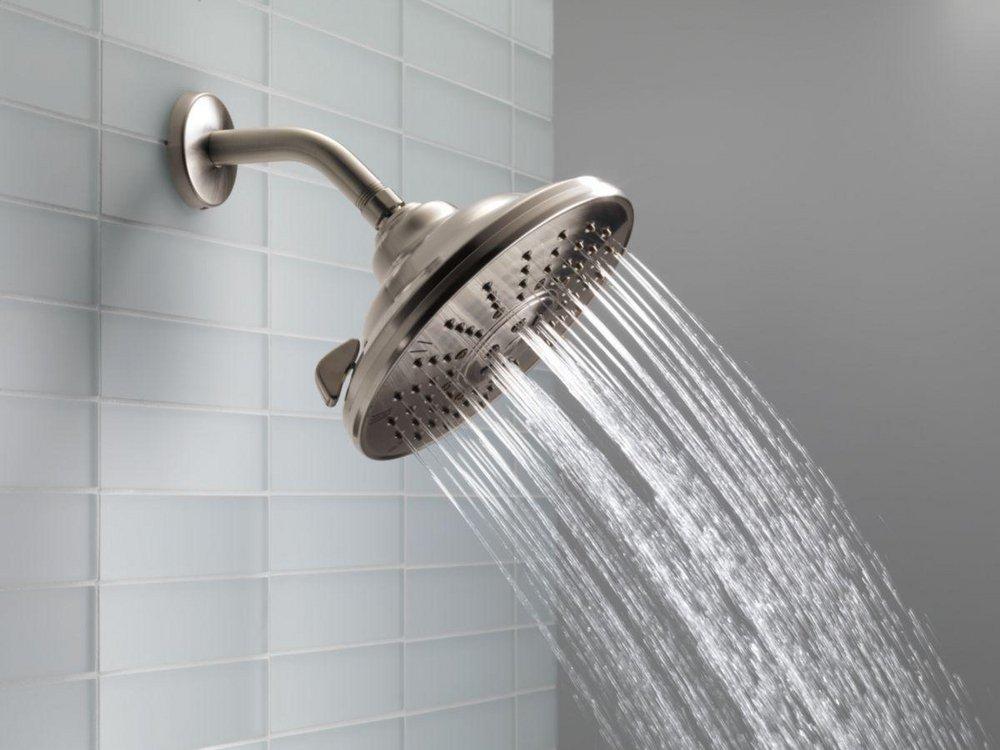 Delta Faucet Brilliance&reg; Stainless Multi Function Full Body, Full Spray with Massage and Massaging Showerhead 