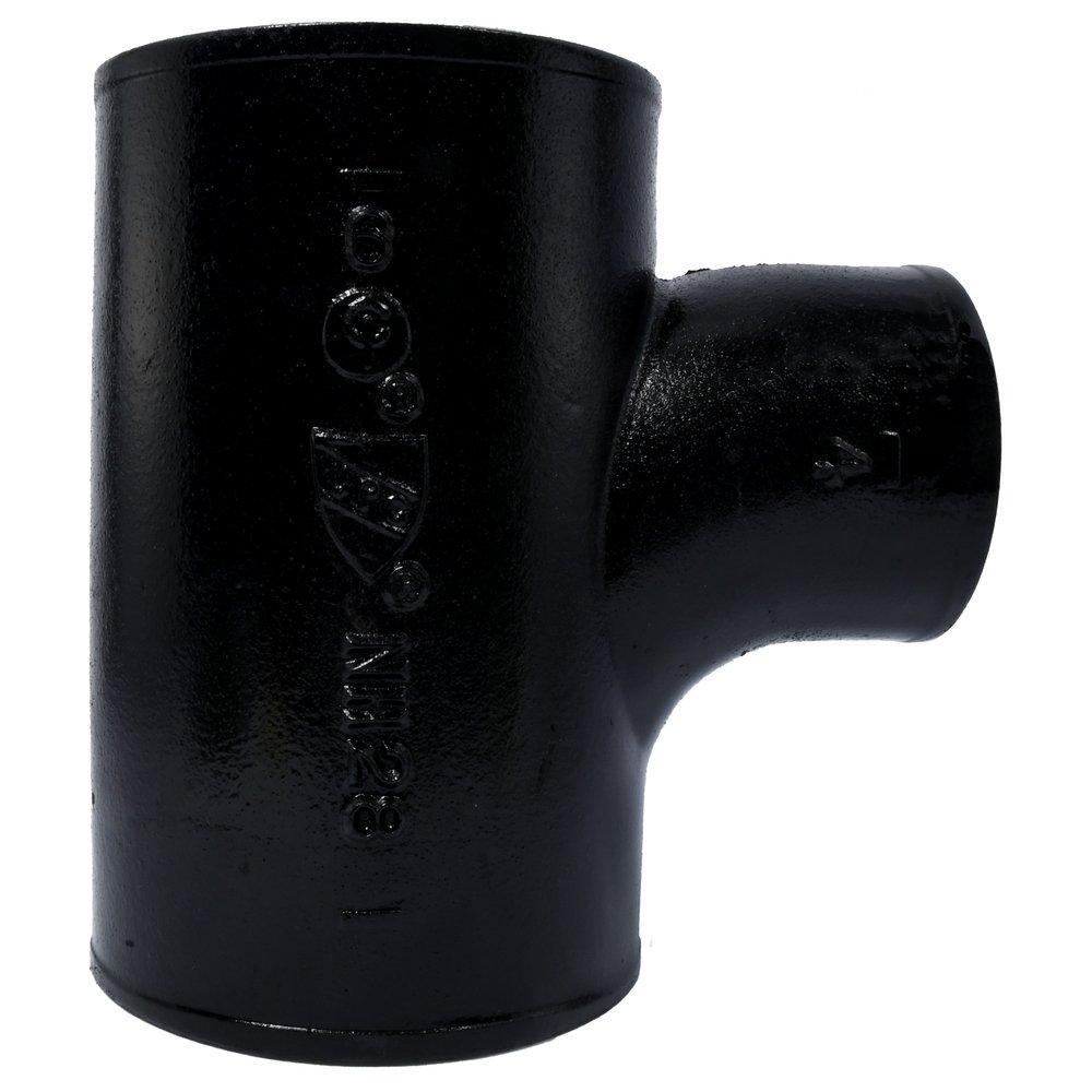 Black No Hub Cast Iron Sanitary Tee 