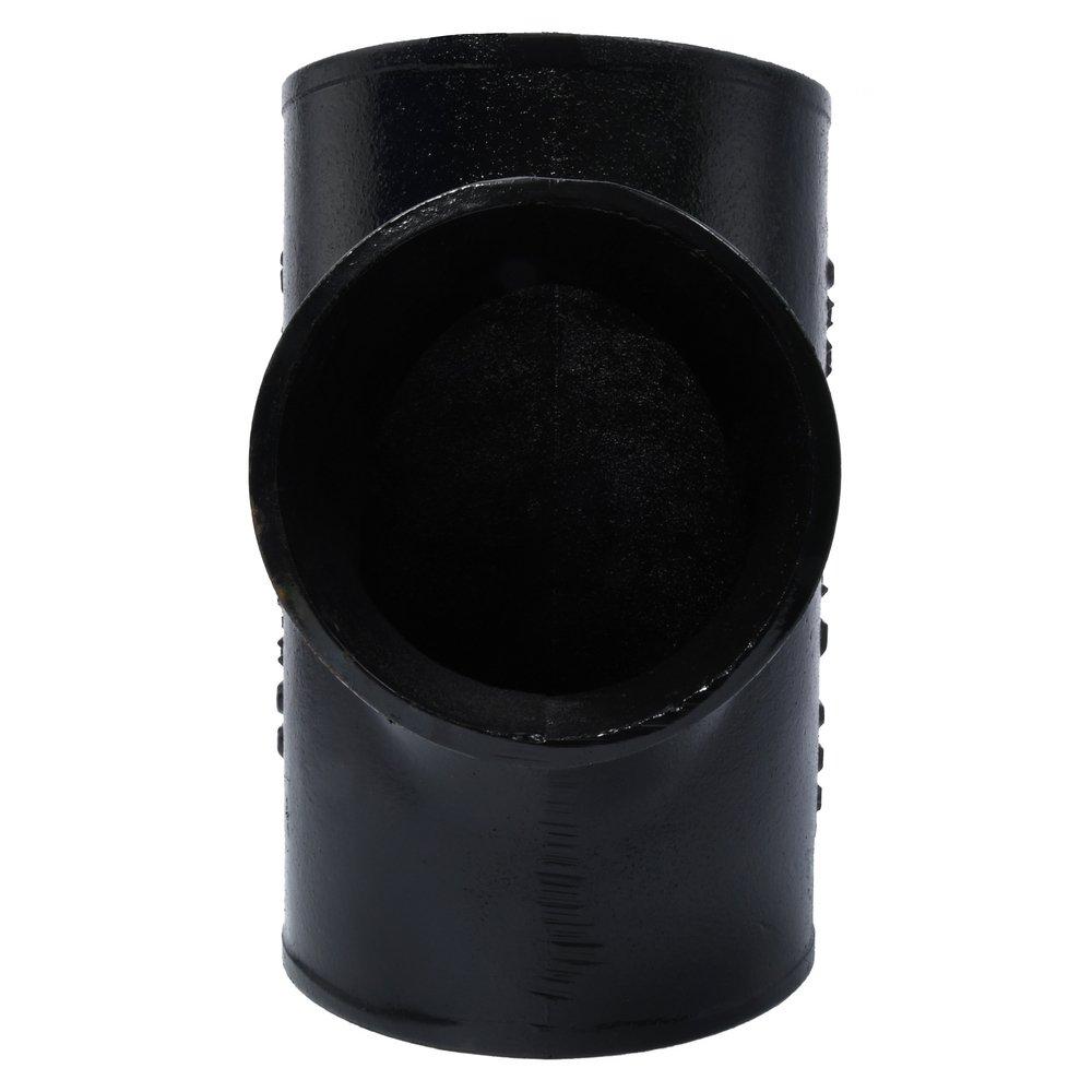 Black No Hub Cast Iron Sanitary Tee 