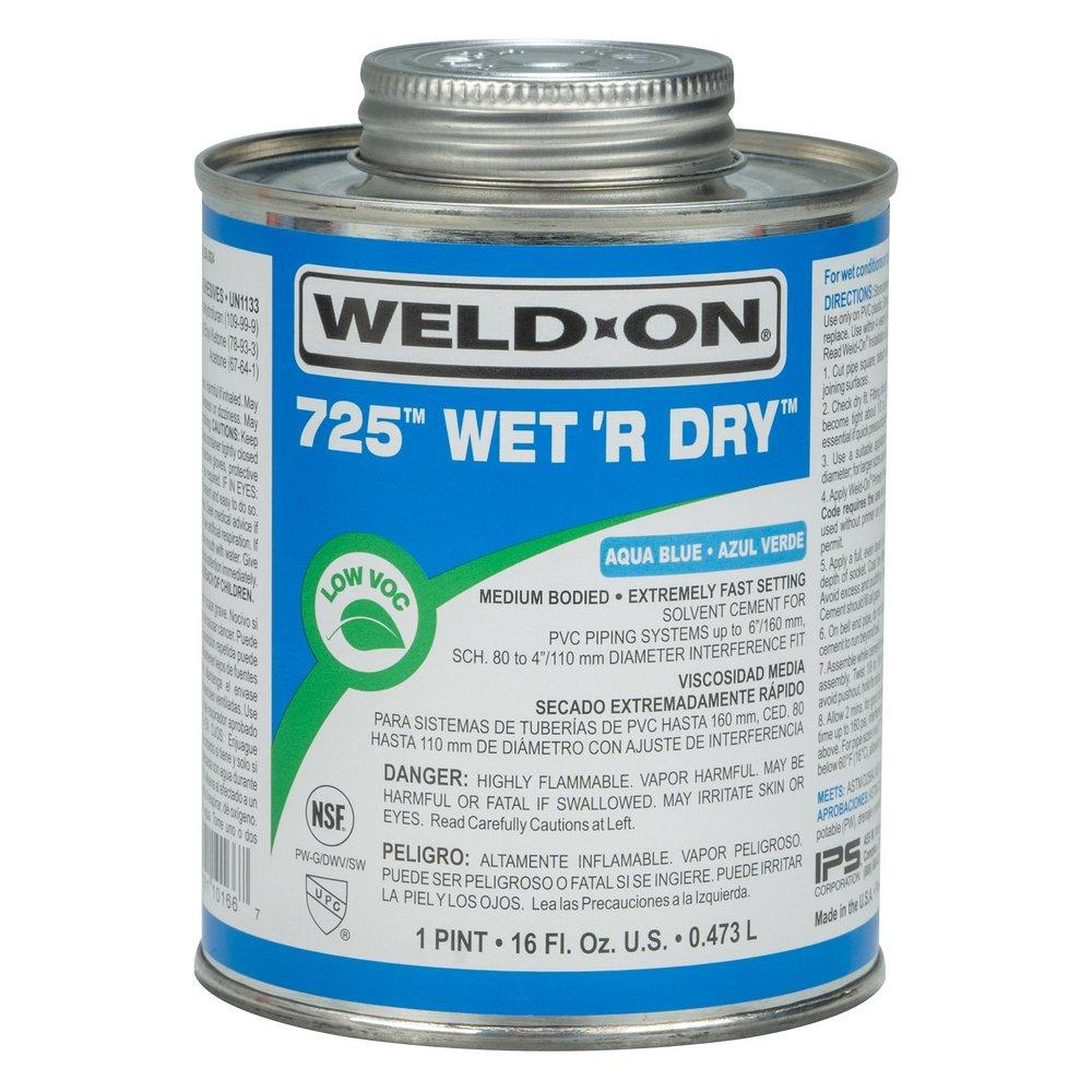 Weld-On&reg; Fast Set PVC Aqua Blue Pipe Cement 