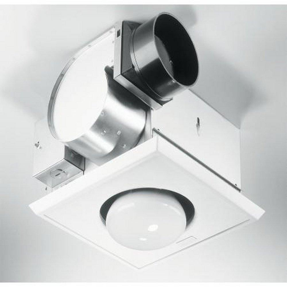 Broan White Single Bulb Electric Heater Lamp with Fan 