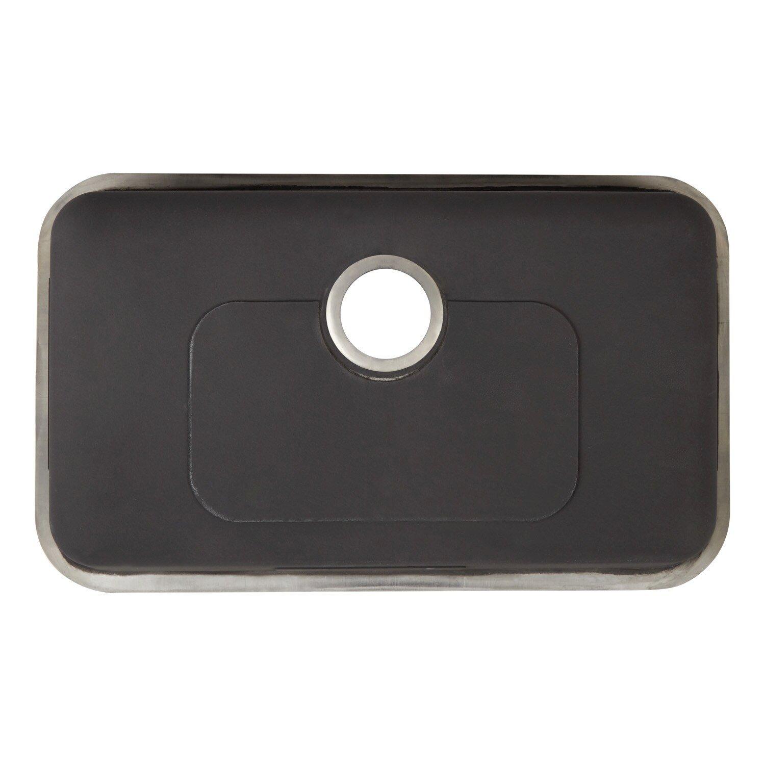 Signature Hardware Brushed Stainless Steel 29-3/4 x 18 in. No Hole Stainless Steel Single Bowl Undermount Kitchen Sink 