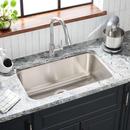 Signature Hardware Brushed Stainless Steel 29-3/4 x 18 in. Stainless Steel Single Bowl Undermount Kitchen Sink with Sound Dampening 
