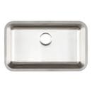 Signature Hardware Brushed Stainless Steel 29-3/4 x 18 in. No Hole Stainless Steel Single Bowl Undermount Kitchen Sink 