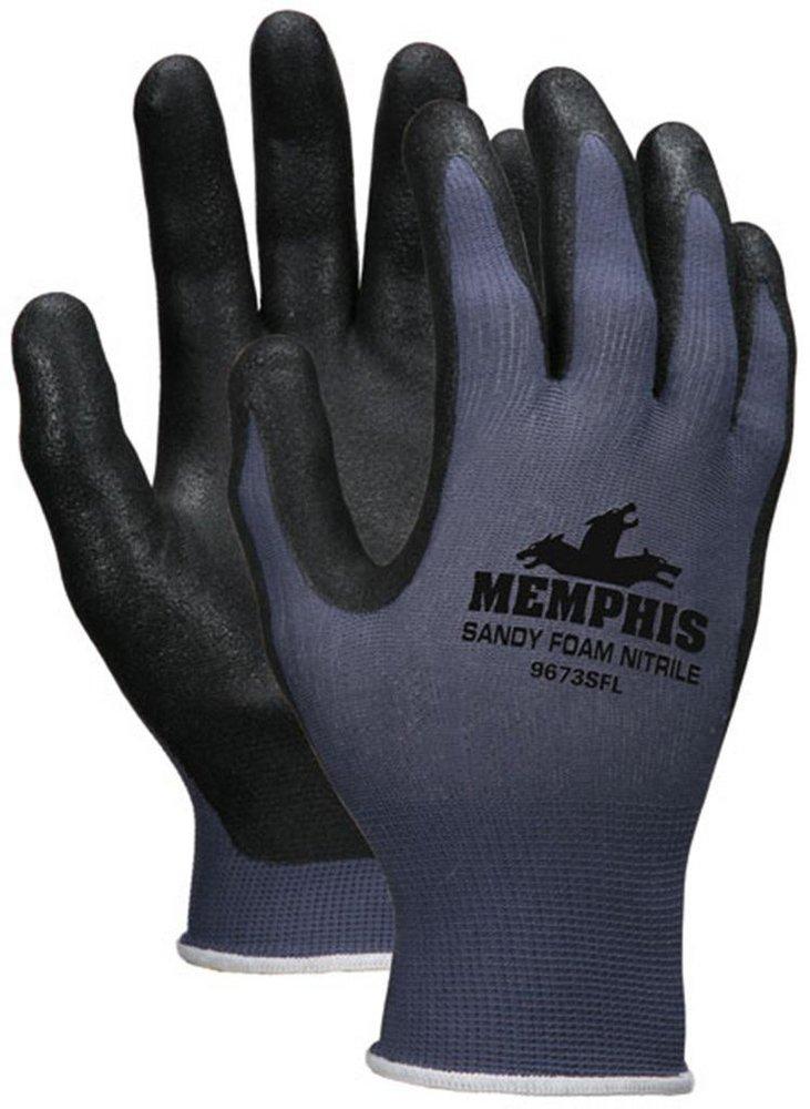 Memphis Glove Black Foam Nitrile Plastic Gloves in Black, Blue and White 