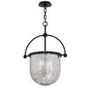 Troy-CSL Lighting Old Iron 13-1/2 in. 180W 3-Light Candelabra E-12 Pendant with Antique Silver Glass 