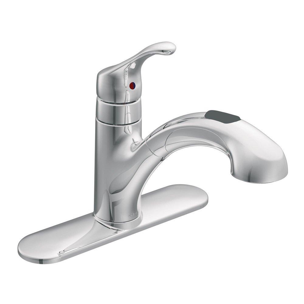 Moen Chrome Single Handle Pull Out Kitchen Faucet 