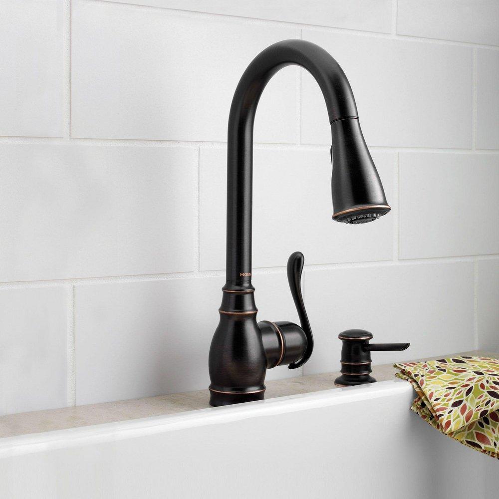 Moen Mediterranean Bronze Pull Down Kitchen Faucet 