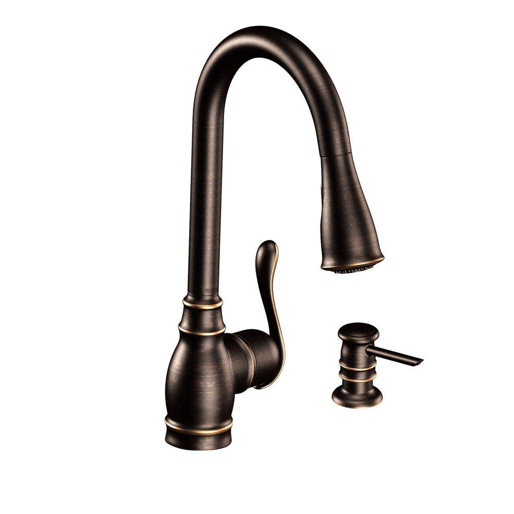 Moen Mediterranean Bronze Pull Down Kitchen Faucet 