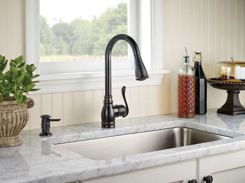 Moen Mediterranean Bronze Pull Down Kitchen Faucet 