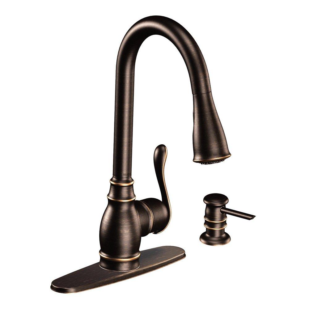 Moen Mediterranean Bronze Pull Down Kitchen Faucet 