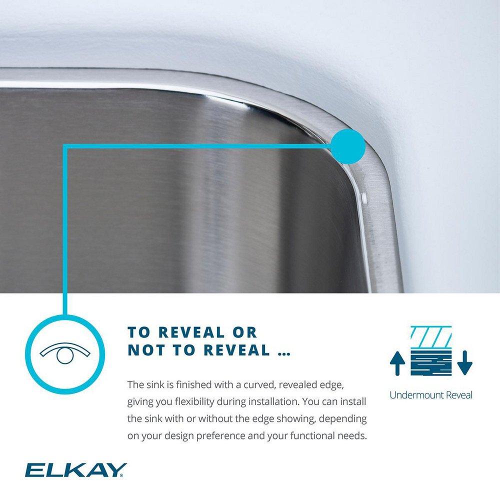 Elkay Lustrous Satin 23-1/2 x 18-1/4 in. No Hole Stainless Steel Single Bowl Undermount Kitchen Sink 