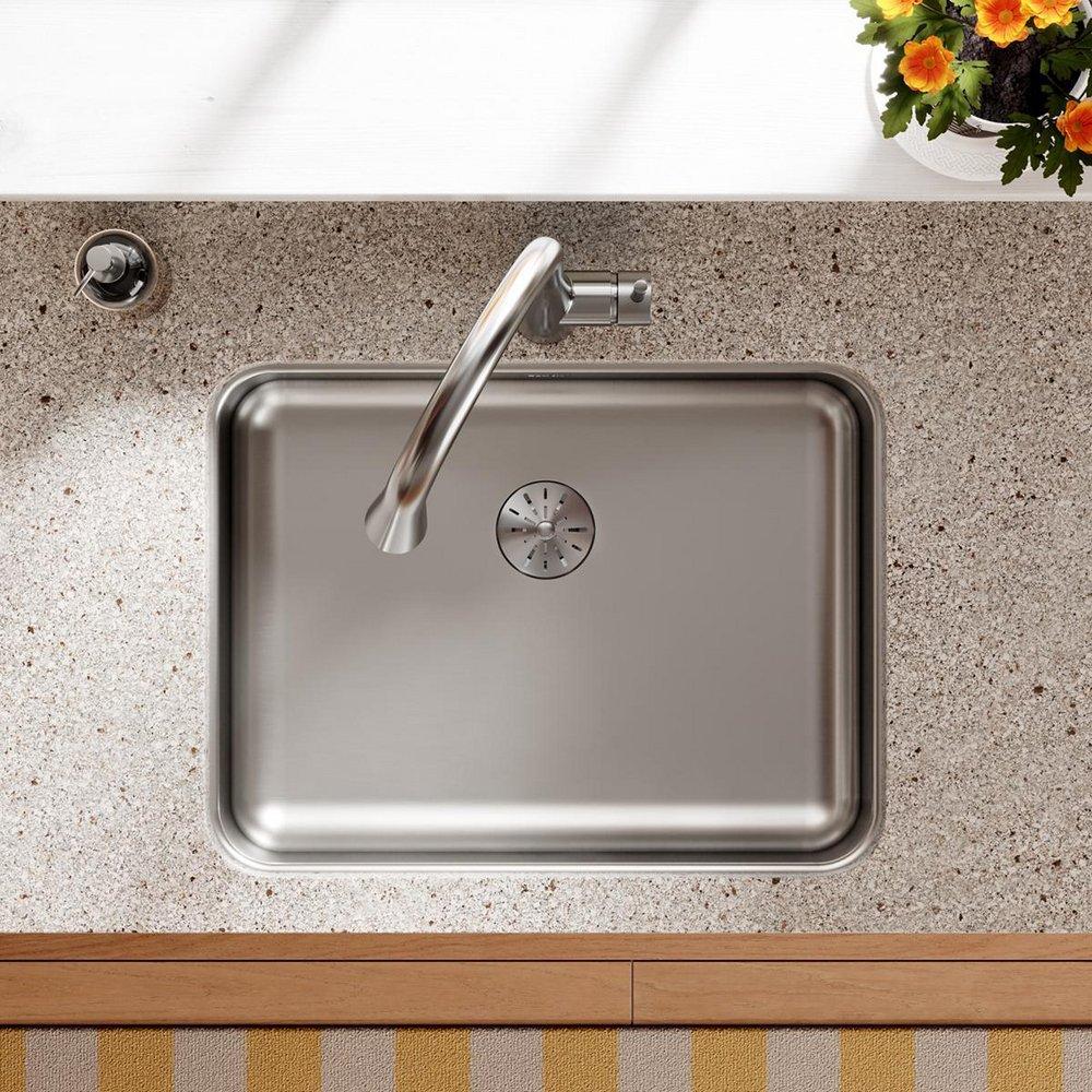 Elkay Lustrous Satin 23-1/2 x 18-1/4 in. No Hole Stainless Steel Single Bowl Undermount Kitchen Sink 