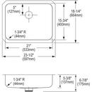 Elkay Lustrous Satin 23-1/2 x 18-1/4 in. No Hole Stainless Steel Single Bowl Undermount Kitchen Sink 
