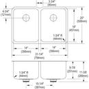 Elkay Lustrous Satin 31-1/4 x 20 in. No Hole Stainless Steel Double Bowl Undermount Kitchen Sink 