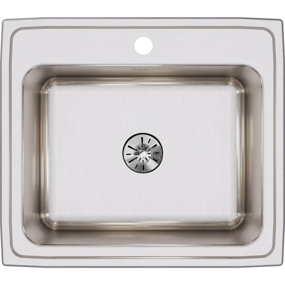Elkay Lustertone/Lustrous Satin 25 x 22 in. Stainless Steel Single Bowl Drop-in Kitchen Sink in Lustertone/Lustrous Satin 