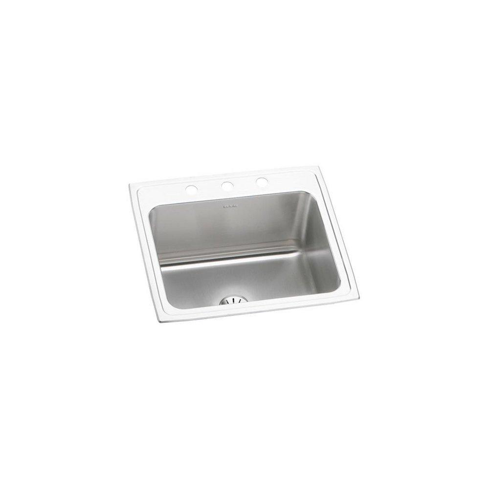Elkay Lustertone/Lustrous Satin 25 x 22 in. Stainless Steel Single Bowl Drop-in Kitchen Sink in Lustertone/Lustrous Satin 