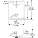 Elkay Lustrous Satin 16-1/2 x 20-1/2 in. Undermount Stainless Steel Bar Sink 