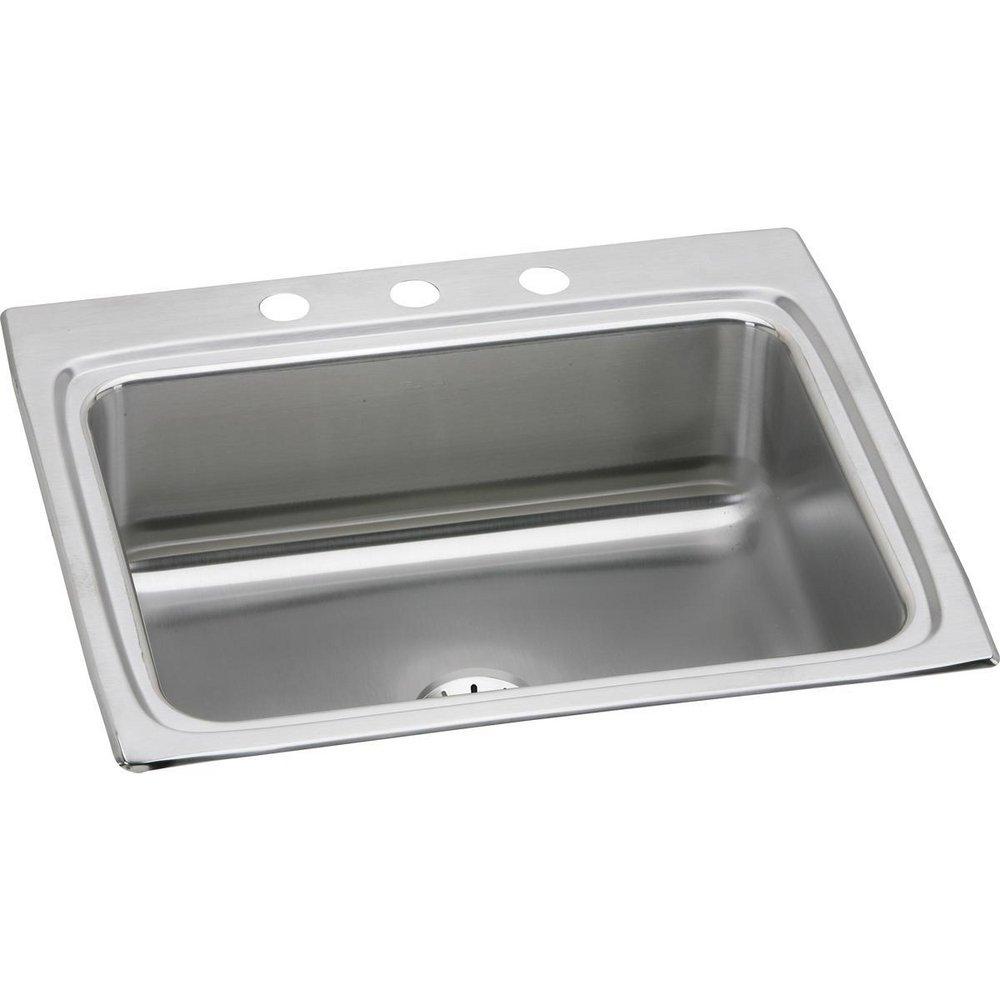 Elkay Lustrous Satin 25 x 22 in. Stainless Steel Single Bowl Drop-in Kitchen Sink in Lustrous Satin 