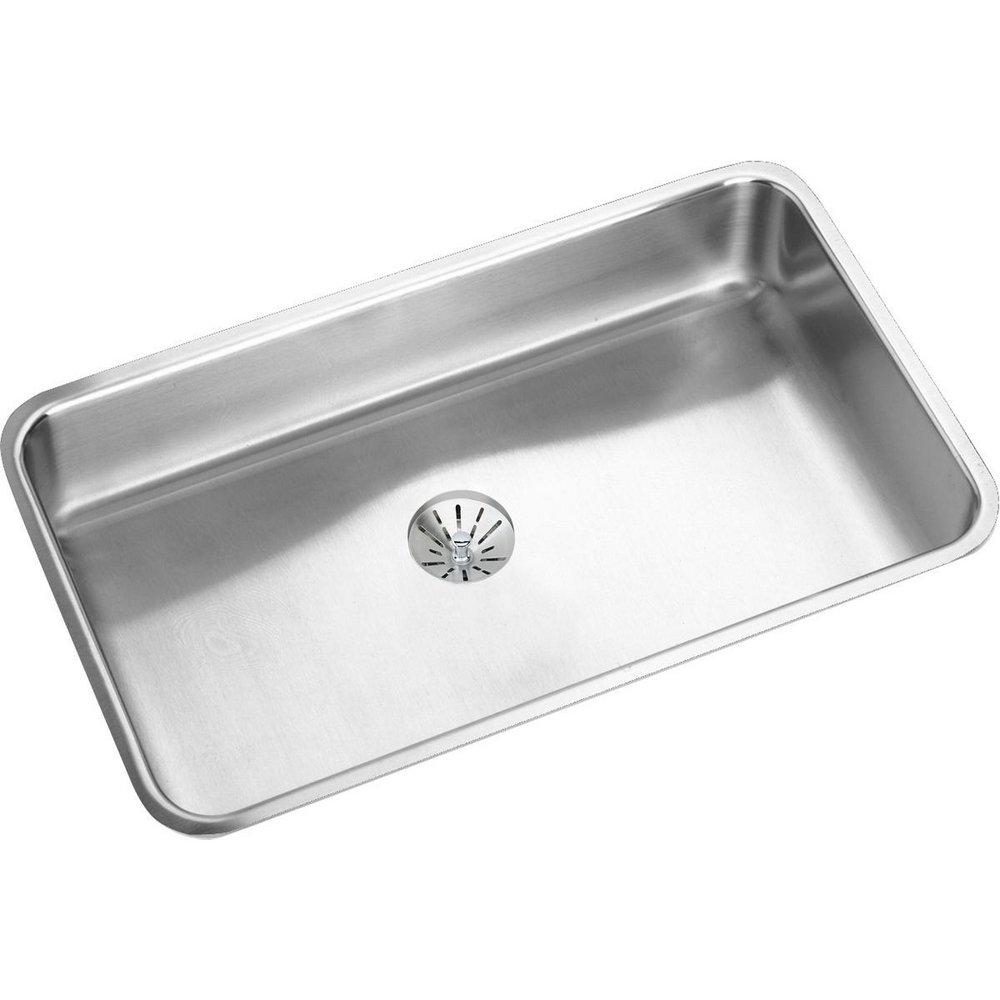 Elkay Lustertone 30-1/2 x 18-1/2 in. No Hole Stainless Steel Single Bowl Undermount Kitchen Sink 