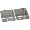 Elkay Lustertone 31-1/4 x 20 in. No Hole Stainless Steel Double Bowl Undermount Kitchen Sink 