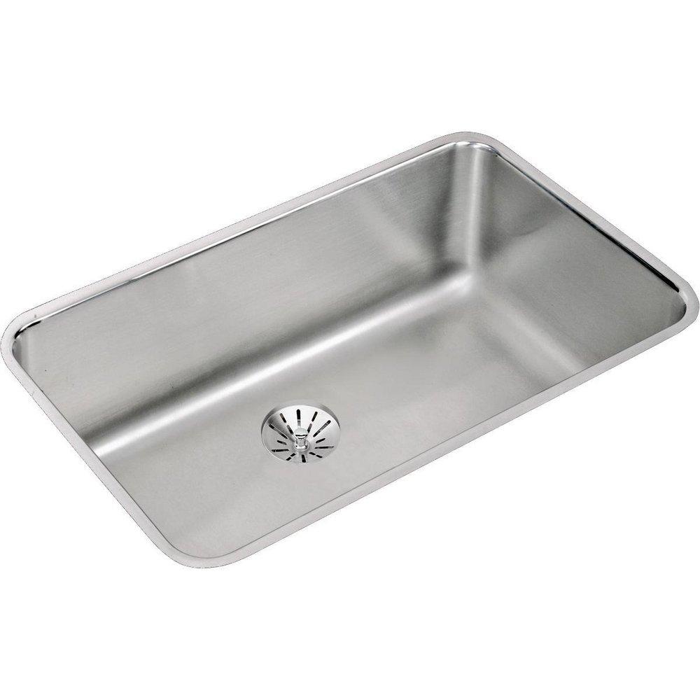 Elkay Lustertone 30-1/2 x 18-1/2 in. No Hole Stainless Steel Single Bowl Undermount Kitchen Sink 