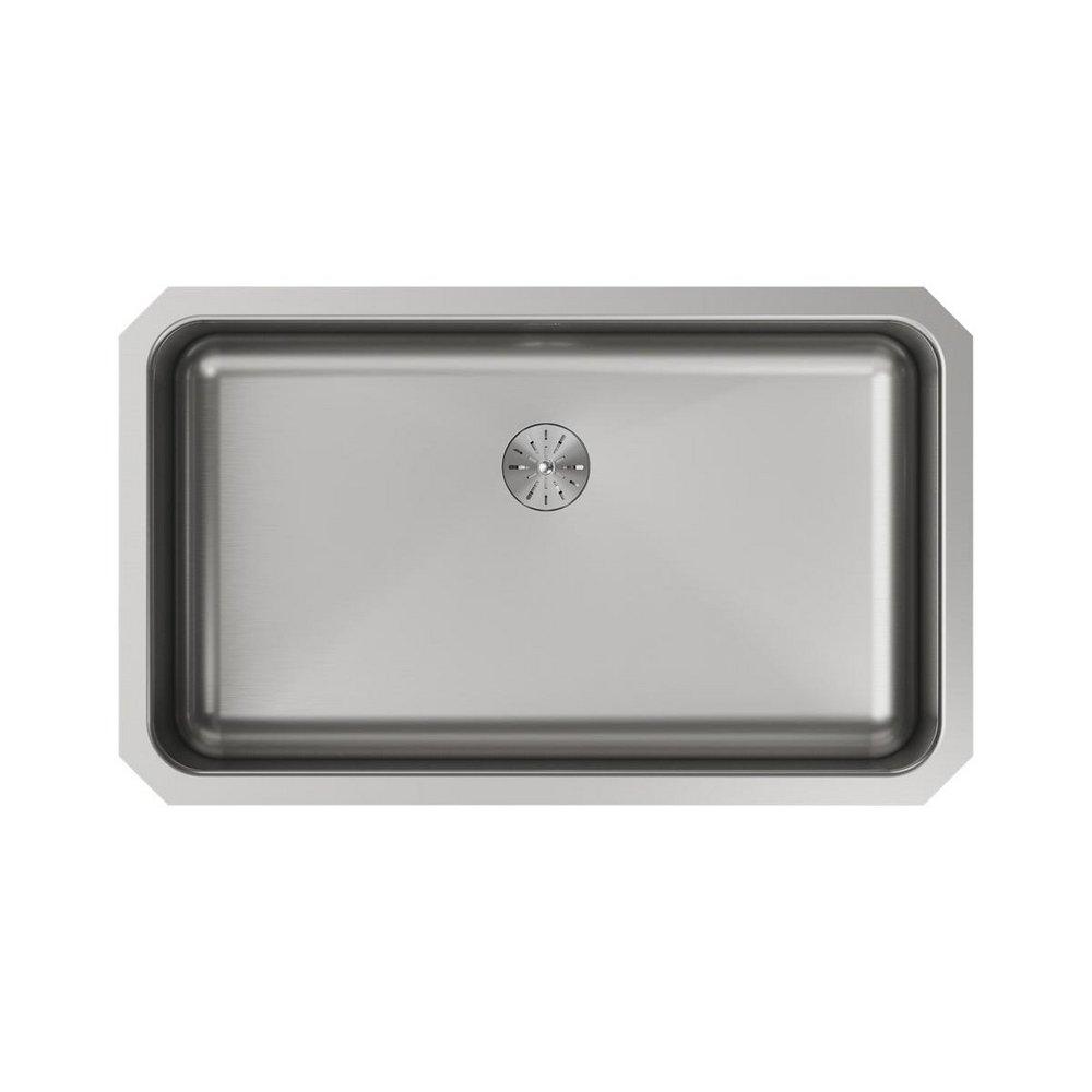 Elkay Lustertone 30-1/2 x 18-1/2 in. No Hole Stainless Steel Single Bowl Undermount Kitchen Sink 