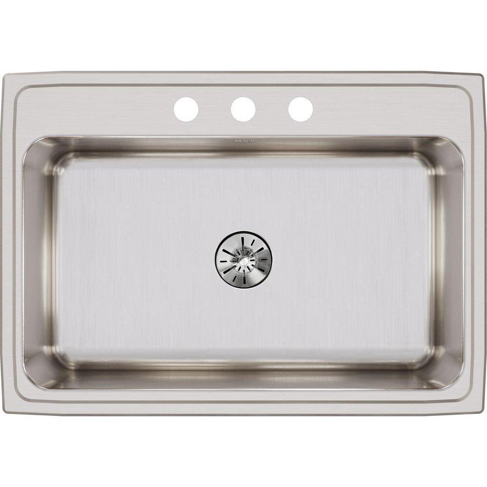 Elkay Lustrous Satin 31 x 22 in. Stainless Steel Single Bowl Drop-in Kitchen Sink in Lustrous Satin 