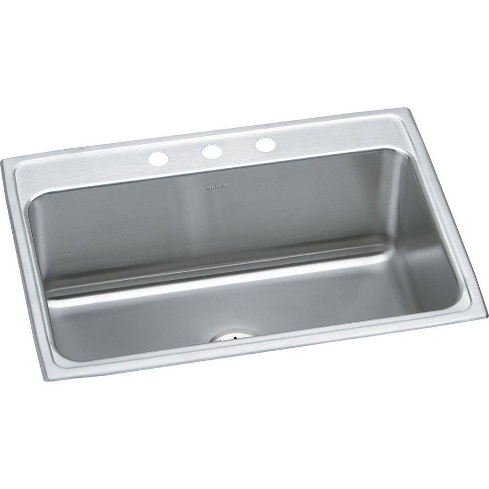 Elkay Lustrous Satin 31 x 22 in. Stainless Steel Single Bowl Drop-in Kitchen Sink in Lustrous Satin 