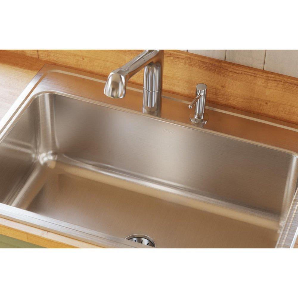 Elkay Lustrous Satin 31 x 22 in. Stainless Steel Single Bowl Drop-in Kitchen Sink in Lustrous Satin 