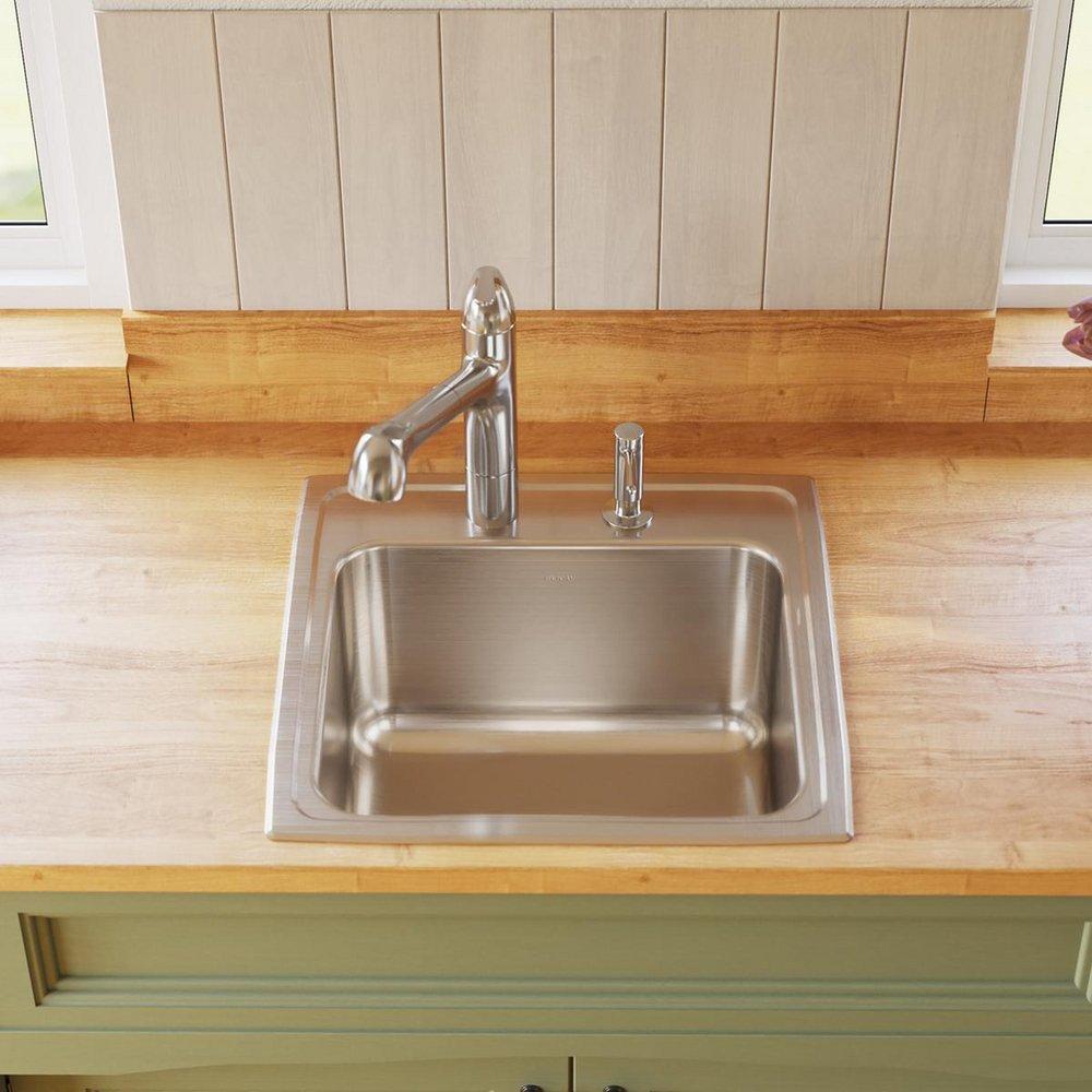 Elkay Lustrous Highlighted Satin 19-1/2 x 19 in. Drop-in Laundry Sink 