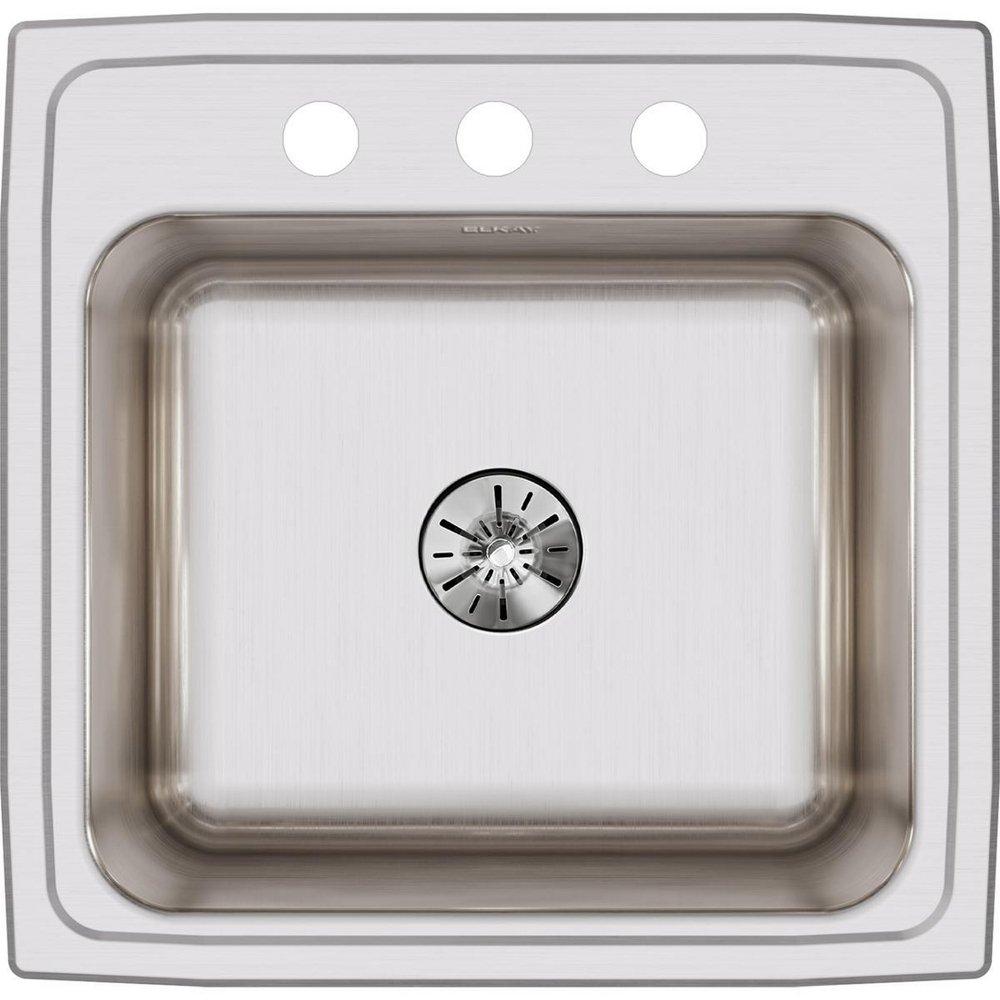 Elkay Lustrous Highlighted Satin 19-1/2 x 19 in. Drop-in Laundry Sink 