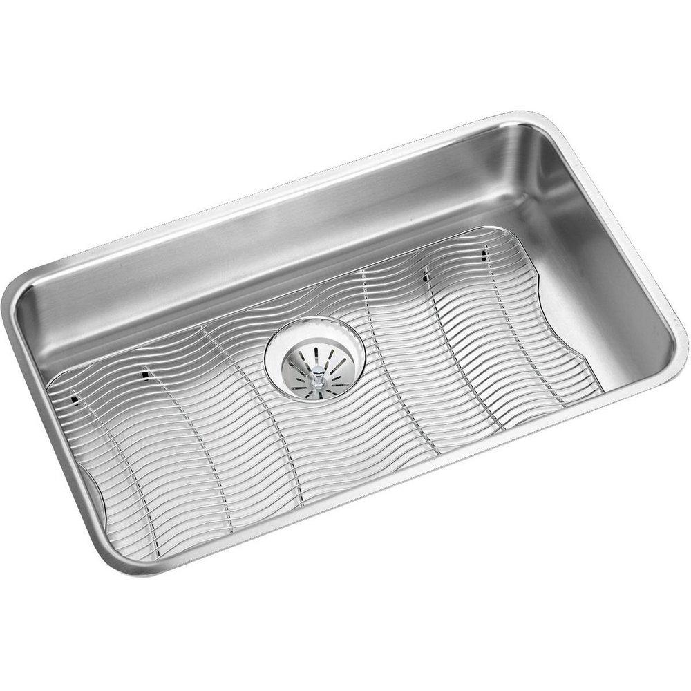 Elkay Lustrous Satin 30-1/2 x 18-1/2 in. No Hole Stainless Steel Single Bowl Undermount Kitchen Sink 