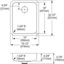 Elkay Lustrous Satin 16-1/2 x 20-1/2 in. Undermount Stainless Steel Bar Sink 