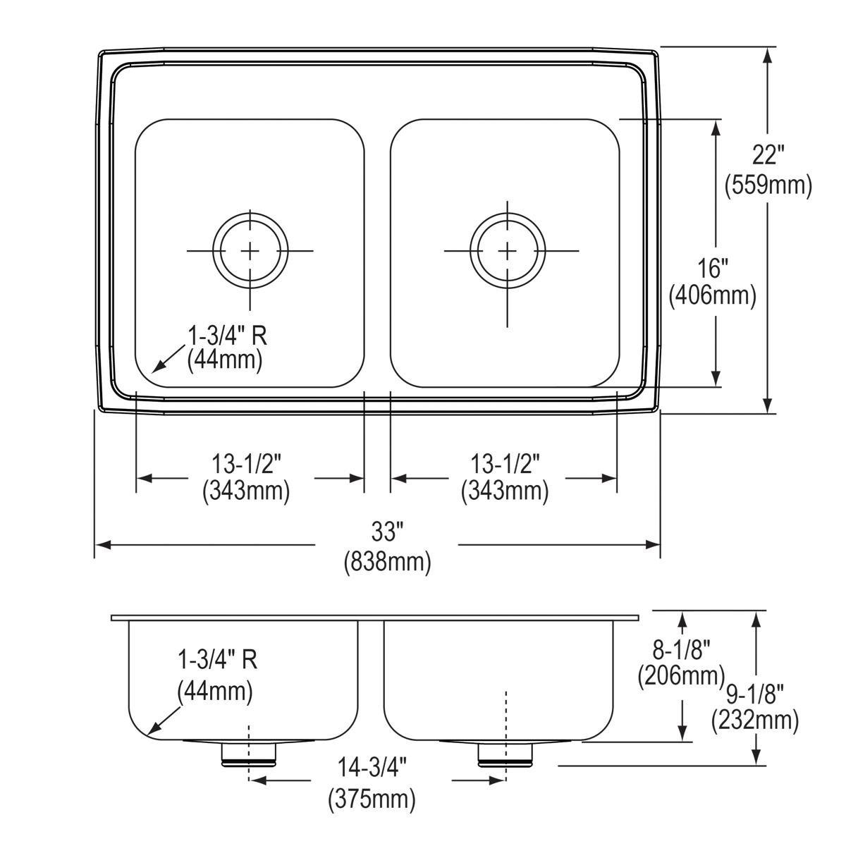 Elkay Lustrous Satin 16 x 18-1/2 in. Undermount Stainless Steel Bar Sink 