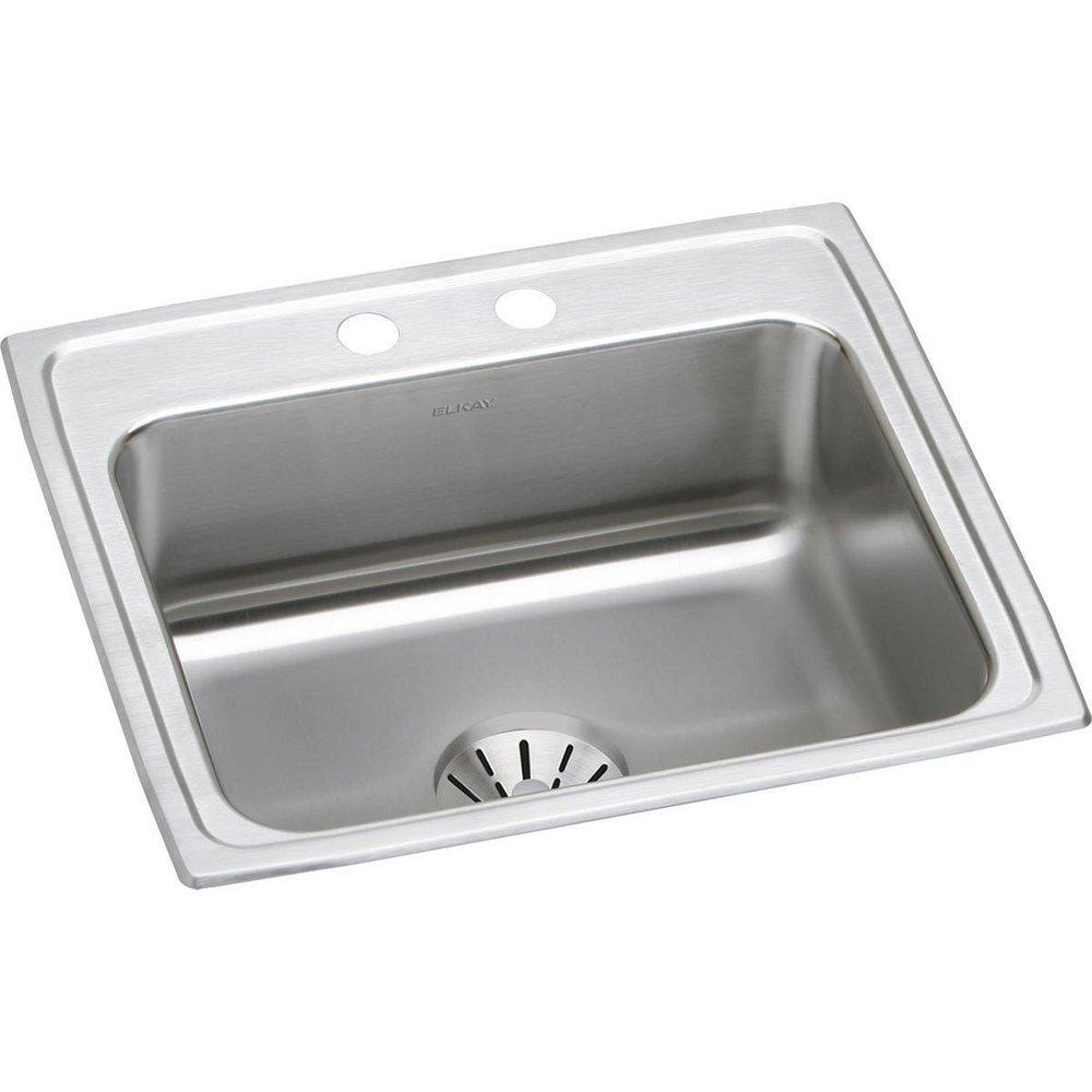 Elkay Lustrous Satin 22 x 19-1/2 in. Stainless Steel Single Bowl Drop-in Kitchen Sink in Lustrous Satin 