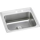 22 x 19-1/2 in. 2 Hole Single Bowl Self-Rimming or Drop-In Stainless Steel Kitchen Sink with Center Drain in Lustrous Satin