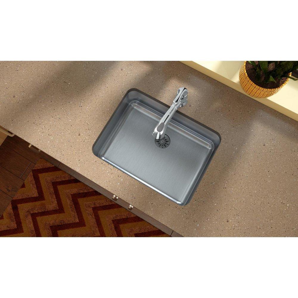 Elkay Lustrous Satin 23-1/2 x 18-1/4 in. No Hole Stainless Steel Single Bowl Undermount Kitchen Sink 