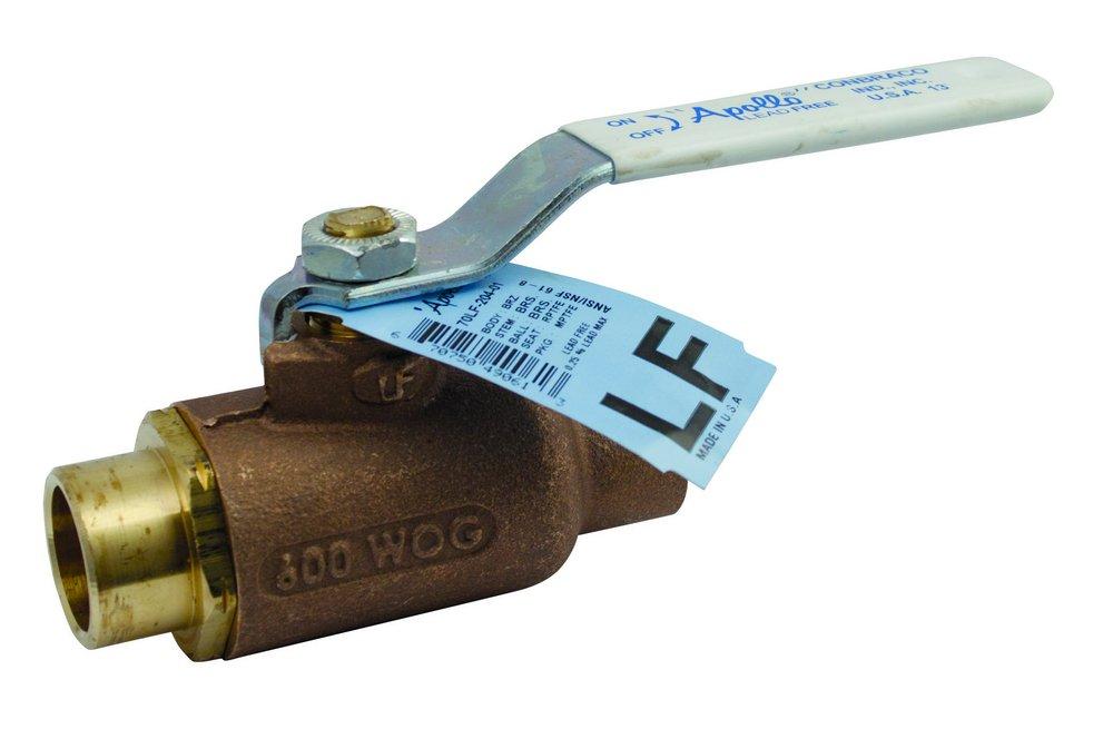 Apollo Valves Yellow Bronze Regular Port Solder 600# Ball Valve 