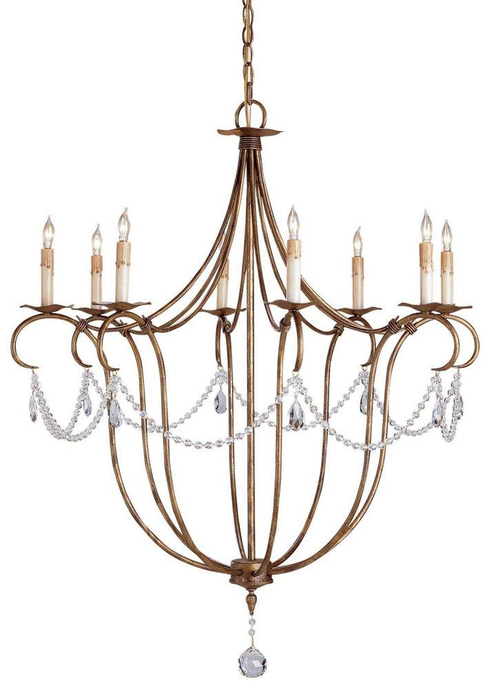 Currey and Company Rhine Gold 31 in. 60W 8-Light Candelabra E-12 Chandelier 